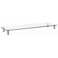 Gembird MS-TABLE-GL-01 stiklo monitoria stovas, 1000x260mm, 2 ekranams, 20kg, reguliuojama, stalelio tvirtinimas