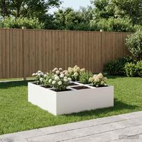 Sodo vazonas Balta 100 x 100 x 30 cm Šaltai valcuotas plienas