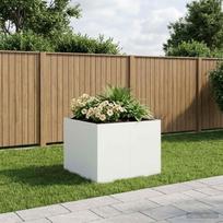Sodo vazonas Balta 80 x 80 x 60 cm Šaltai valcuotas plienas