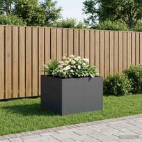 Sodo vazonas Antracito 80 x 80 x 60 cm Šaltai valcuotas plienas