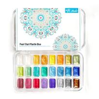 24-Color Pearlescent Japanese Watercolor Set for Fine Art