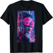 Futuristic Art Elements Cyberpunk Sci-fi Urban T-Shirt S įvairiaspalvis