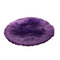 Furry Round Floor Mat Plush Soft Bedroom Rug Solid Color Machine Washable Fluffy Area Rug for Kids Rooms Nursery Living Room 30cm