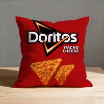 Juokingas D-Doritos traškučių pagalvės užvalkalas sofos dekoravimui, automobilio, biuro kambario spausdintas pagalvės užvalkalas, dekoracijos ir apsauga 45x45cm18x18in brown