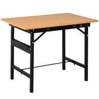 100 cm Sulankstomas garažo darbo stalas, amatininkų stalas MDF darbo stotis, tvirtas plieninis rėmas su liniuote, transportyru 100 x 60 x 75.5 cm