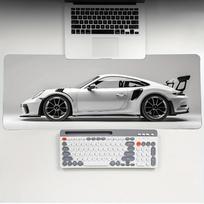 Cool Sports Car Pattern White Art Mousepad Large Gaming Mouse Pad XXL Rubber Anti-slip HD Gaming Keyboard Mousepad Long Desk Mat 30cmx60cm(11.8x23.6inch)