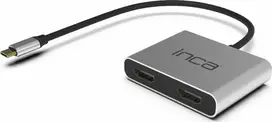 USB INCA šakotuvas INCA adapteris ITPC-4 tipo C > 2xHDMI 4K30Hz, 1xUSB-A, 1xUSB-C