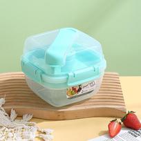 Double Layer Bento Picnic Box with Cutlery – Large Capacity & Fresh-Keeping for Salads white