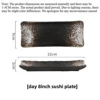 Underglaze Sushi Plates 8 InchSquare Dishes Healthy Microwave-Safe & Easy-Clean Tableware for for Japanese Cuisine and Dessert 8 inches white