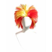 Red White Green Tricolor Mohawk Rock Spiky Wig Fluffy Upward Dynamic Layered Synthetic Party Cosplay