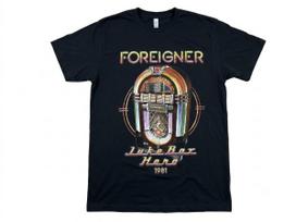 Vintage Style Foreigner Juke Box Hero 1981 Rock Band Tee Shirt Medium M Black Unisex T-Shirt XXXL
