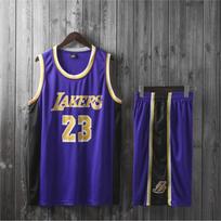 (Purple 23#, XXXXL) Lakers LeBron James adult and children's jersey set 110cm