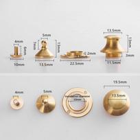 Žalvarinis rankinės užraktas spyruoklinis sagtelis metalinis įdėklas užraktas apvalios galvutės dekoratyviniai priedai beige