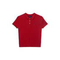 Polo Ralph Lauren Cotton Cable Knit Short Sleeve Sweater Kids sweater 313935002-007 L red