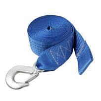Tvirtas diržas 19,7/26,2/32,8 pėd. Pakeičiamas gervės diržas transporto priemonėms, valčiai, priekabai tempti su saugos kabliu 6M blue