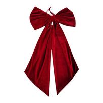 Huge Red Bow Large Red Velvet Christmas Tree Topper for Indoor Outdoor Use Burgundy Ribbon Gift Bows for Home Decor Wreaths One Size raudona