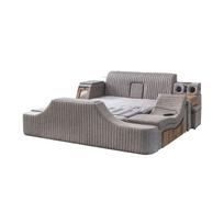 Lova dvigulė Kalune Design Sunshine Smart, 200 x 200 cm, ruda sp., su čiužiniu, su grotelėmis