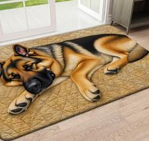 Fun German Shepherd Rest Printed Door Mat Non Slip Bedroom Kitchen Dining Room Soft and Practical Festival Decoration Door Mat 40cm x 60cm