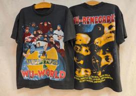 Vintage Wu-Tang Clan Wu World Renegades 90s Rap Hip Hop Graphic Tee S-5XL M gray