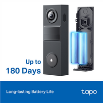TP-LINK 2K Battery Video Doorbell | Tapo D205 | 3 MP | 2.4mm/F2.2 | IP54 | H.264 | Micro SD, Max. 512