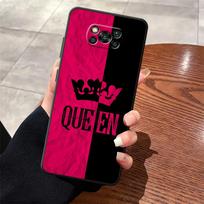 Case for Xiaomi Poco F8 C61 C75 C71 M5 F1 X3 X4 X5 X7 Pro M3 M4 M7 F3 C50 Funda Phone Cover Crown Letters Poco C61 black