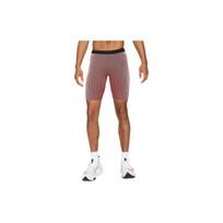 Nike Striped Logo Straight-Leg Athletic vyriški šortai su raudonomis kelnėmis DA1429-014 XXL brown