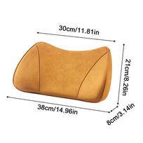 Car Seat Booster Back Cushion Universal Driver Memory Foam Lumbar Pillow Elastic Cotton Lumbar Support Pillow For Office Chair geltona