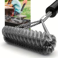 Stainless Steel BBQ Grill Cleaning Brush, Single Wire Brush for Outdoor Grates, Effective for Removing and One Size