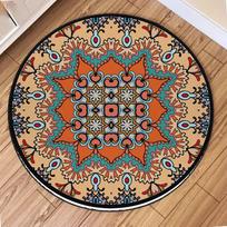 Bohemia Printing Round Carpet Circle Floor Washable Mat for Living Room Bedroom Bathroom Children Crawling Rugs Home Decoration 40X40cm