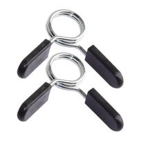 1 Pair Barbell Spring Collar Labor Saving One-handed Operate Workout Accessory Weights Bar 2.5cm black