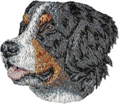 Berno zenenhundas - šuns formos pleistras, siuvinėtas pleistras, unikali puošmena Art-Dog kuprinei įvairiaspalvė spalva
