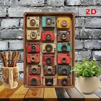 Metal Poster Vintage Camera Wall Art Outdoor Decor