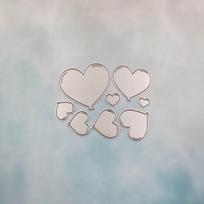 Carbon Steel Cartoon Hearts Cutting Die Embossing Stencil Template Mold DIY Pape sidabras
