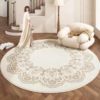 Fluffy Soft European Rugs for Bedroom Home Thicken Plush Round Carpet Washable Living Room Decoration 80x80CM