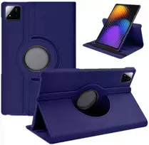 Planšetinio kompiuterio dėklas 4kom.pl Sukamasis dėklas Xiaomi Pad 7 / Pad 7 PRO 11.2 su stovu, užsegamas dangtelis, tamsiai mėlynas