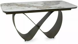 Valgomojo stalas išskleidžiamas Infinity Pandoro Ceramic, balta sp./vario sp., 160 - 236 cm x 95 cm x 76 cm