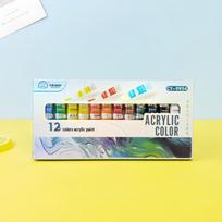 Xiaokani Acrylic Paint Set: 24 Waterproof Colors for Student and Beginner DIY Art. Acrylic (Paper Box) white