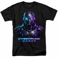 Cyberpunk Robot Graphic T-Shirt Neon Android Sci-Fi Tee Unisex Streetwear XXXXL black