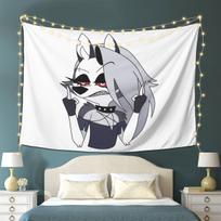 Helluva Boss Loona Tapestry Wall Hanging Aesthetic Home Decoration Tapestries for Living Room Bedroom 100X70CM