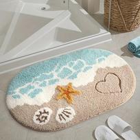 Temu Wave Pattern Faux Cashmere Anti-slip Bathroom Mat - Water Absorbent, Wear-resistant Rug for Bedroom or Entrance. 40*60cm Cashmere-like Non-slip