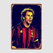 Franco Baresi Futbolo Žaidėjas Retro Metalinis Plakatas Ženklas Garažas Klubas Individualus Sienų Dekoras Skardinis Kambario Dekoras Namų Dekoras 20x30cm（7.8x11.8inch）