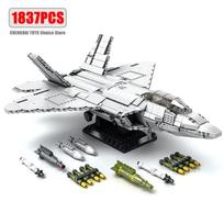 Techninis JAV F22 Raptor Stealth strateginis naikintuvas Statybiniai blokeliai Antgarsis Lėktuvo modelio kaladėlės Berniukų žaislai Suaugusiųjų dovanos vaikui gray