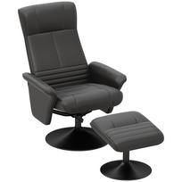 Apmuštas fotelis, Akcentinis krėslas su pakoja, Sukamas, Ergonomiškas, Mikropluošto audinio išvaizda, iki 150 kg, Juodas 69 x 71 x 104 cm juoda