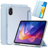 Planšetinio kompiuterio dėklas 4kom.pl Dėklas, skirtas „Xiaomi Redmi Pad 2 11 2025“ – skaidrus su vieta rašikliui ir stovui, juodas