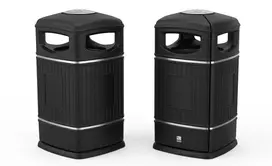 Lauko šiukšlių dėžė Leafield Heritage Square su pelenine, 110L, juoda