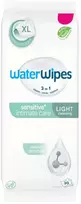 WATER WIPES „Sensitive+ Intimate Care“ lengvos valymo intymios higienos servetėlės žmonėms, turintiems šlapimo nelaikymo problemų, 30 vnt.