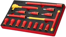 Izoliuotų raktų komplektas, 16 vnt., 1000V, 425x245x62mm dėžė