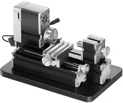 Mokomosios mini tekinimo staklės metalui 36W greitis iki 20000 aps/min su 3 žandų griebtuvu