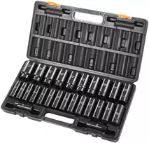 Smūginių galvučių komplektas 127 mm 26 vnt. metrinės 10-36 mm Cr-V plienas