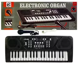 Dideli organkai, pianinas, klaviatūra su mikrofonu